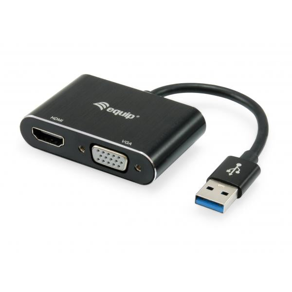 Equip equip 133386 usb to hdmi vga adapter, usb 3.2 gen 1 type-a, hdmi output, 1920 x 1080 pixels