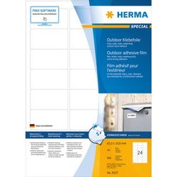 Herma 9537 etiketten (a4) 63.5 x 33.9 mm folie, mat wit 960 stuk(s) extra sterk hechtend folie-etiketten