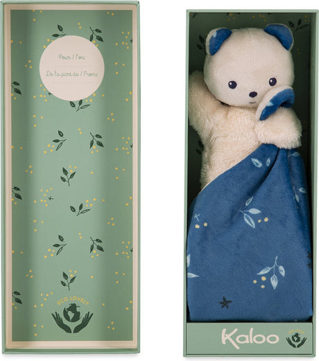 Kaloo - carre douceur - knuffeldoekje - beer - blauw