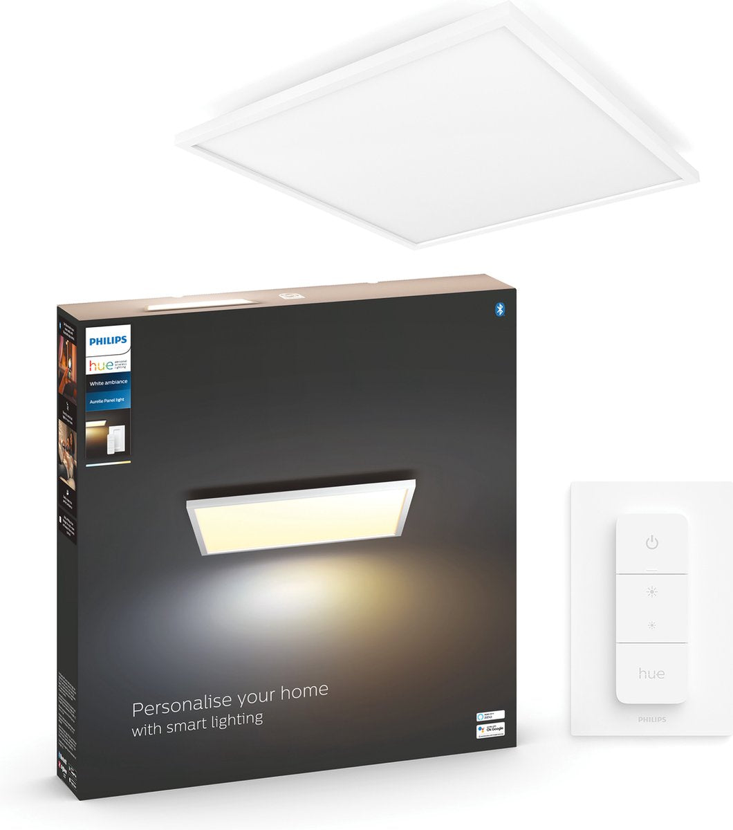 Philips hue aurelle paneellamp – warm- tot koelwit licht – wit – vierkant large