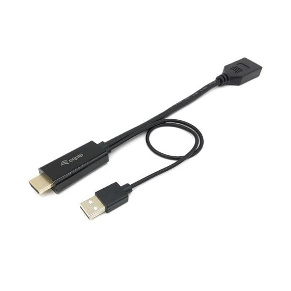 Equip equip 119039 hdmi to displayport adapter, 0.15 m, hdmi type a (standard) displayport, male, straight