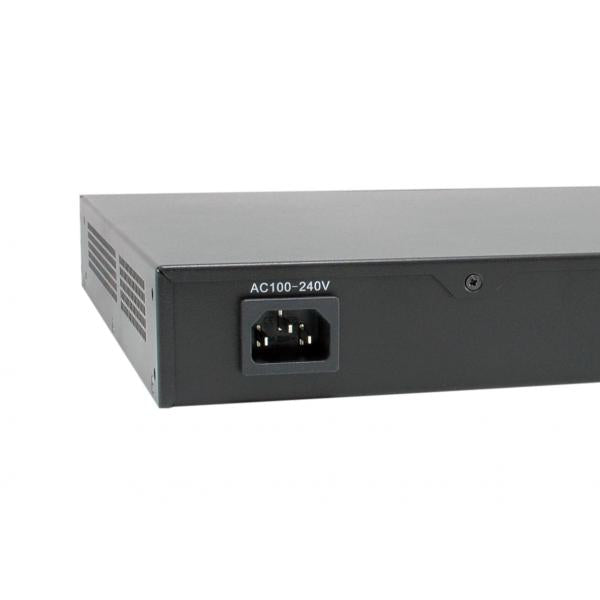 Levelone gep-2821 28-port gigabit poe switch, 24x poe outputs, 2x gigabit rj45, 2x gigabit sfp, 1u
