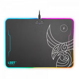 L33t gaming 160378 kvennavagn rgb hard gaming mat w qi charge, 355 x 255 x 5.8 mm, black