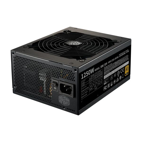 Cooler master mpe-c501-afcag-eu mwe gold v2, atx, 1250w, rtx ready, modular, 140mm, black