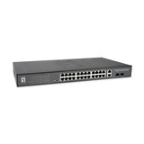 Levelone gep-2841 28-port web smart managed switch, l2, gigabit ethernet, power over ethernet (poe)