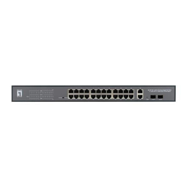 Levelone gep-2841 28-port web smart managed switch, l2, gigabit ethernet, power over ethernet (poe)