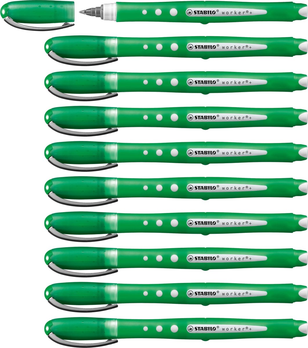 Stabilo worker+ colorful - rollerball 0,5 mm groen - doos 10 stuks