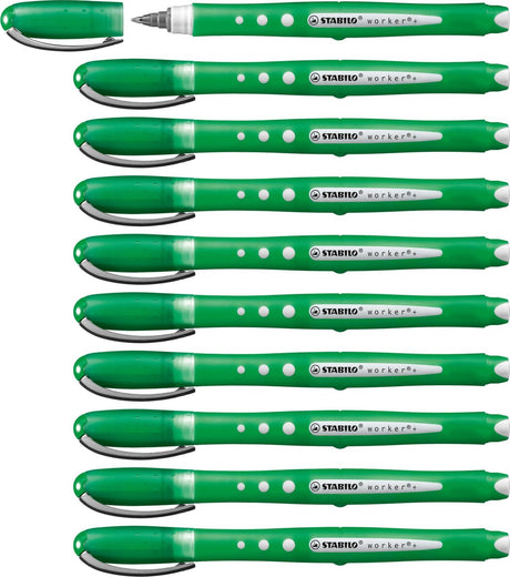 Stabilo worker+ colorful - rollerball 0,5 mm groen - doos 10 stuks