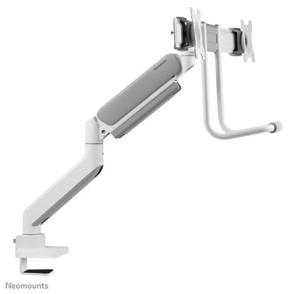 Neomounts ds75-450wh2 full-motion screen desk mount, 2 screens, topfix clamp grommet