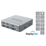 Conceptronic conceptronic donn25g 15-in-1 displaylink usb 3.2 gen 2 docking station, type-c 10 gbps, usb-a x2