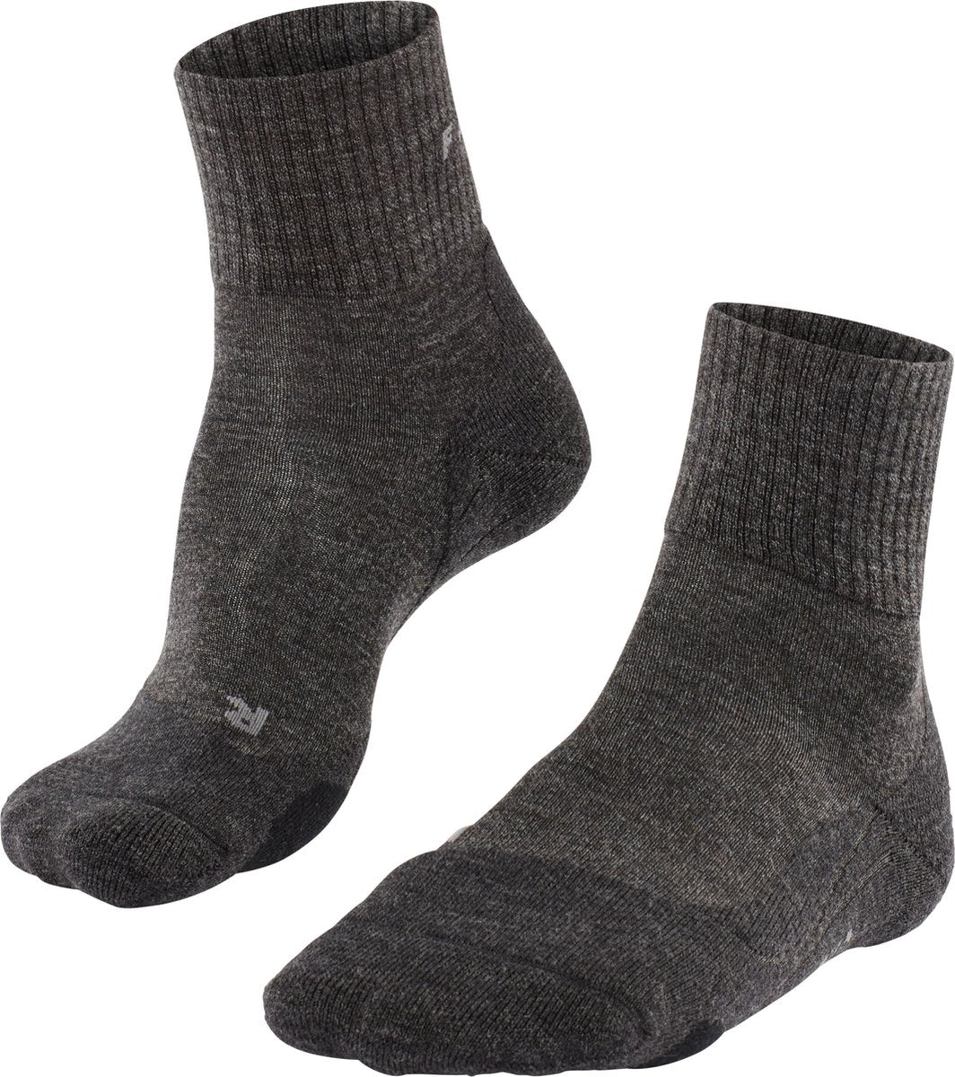 Falke tk2 wool short anti-blaar dik wol functioneel materiaal wandelsokken heren grijs - maat 44-45