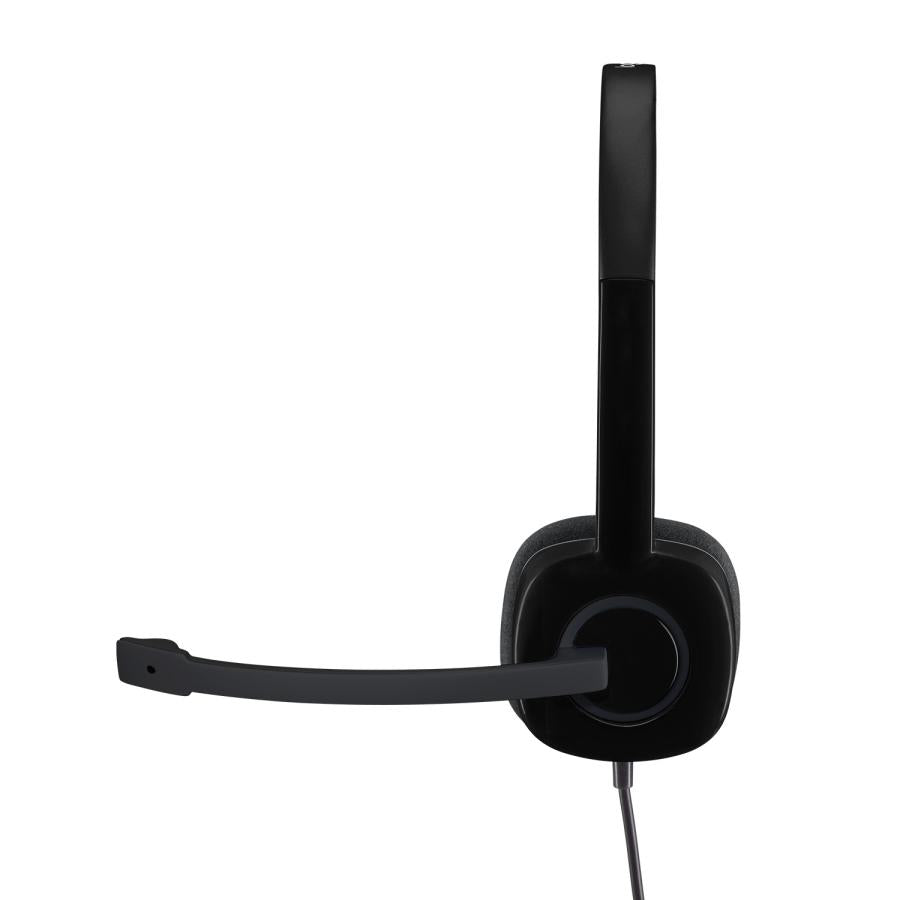 Logitech logitech 981-000589 h151 stereo headset, wired, office call center, 20 20000 hz, headset, black