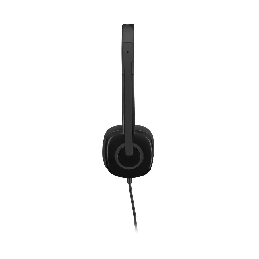 Logitech logitech 981-000589 h151 stereo headset, wired, office call center, 20 20000 hz, headset, black