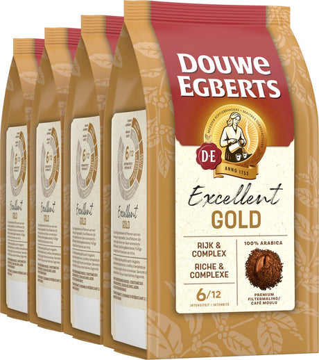 Douwe egberts excellent gold filterkoffie - intensiteit 06 12 - 4 x 250 gram