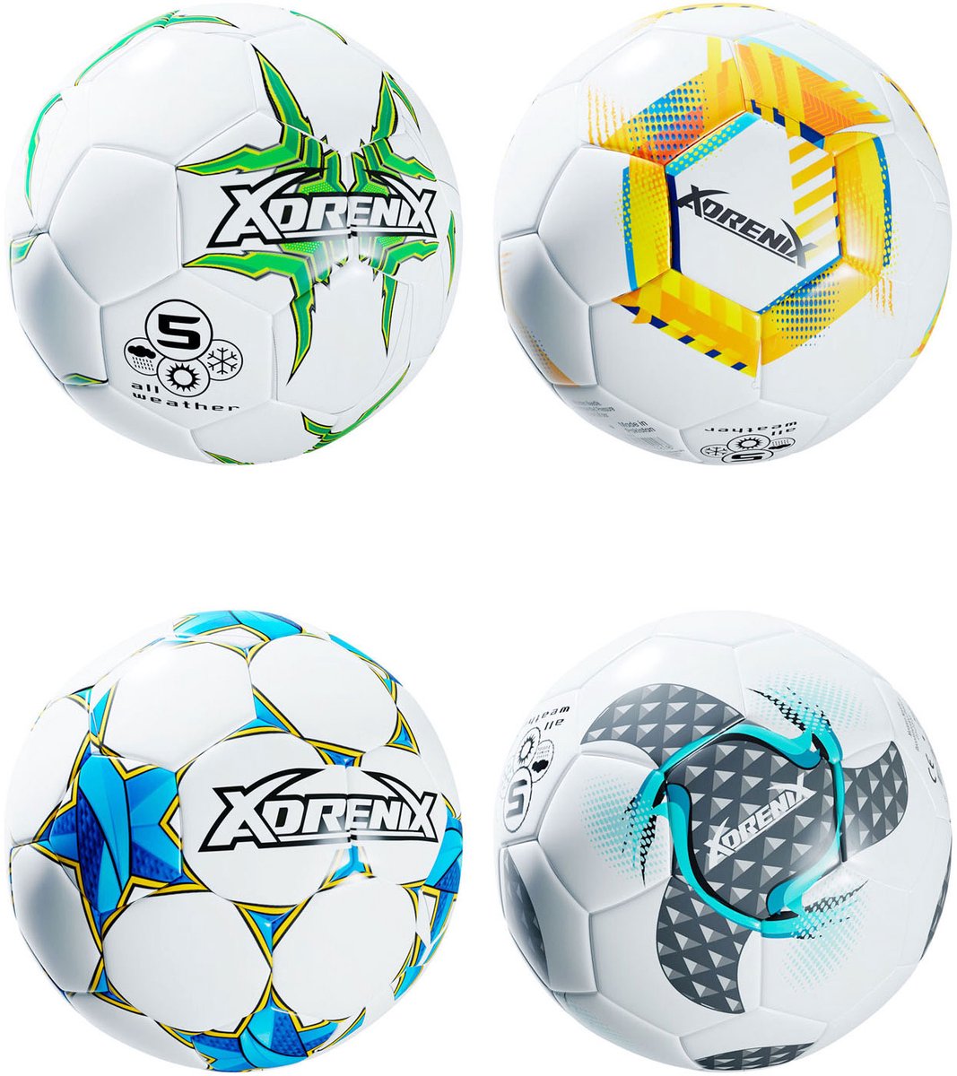 Adrenix voetbal hybrid tech 23cm - kleurrijke voetbal kunstleder.