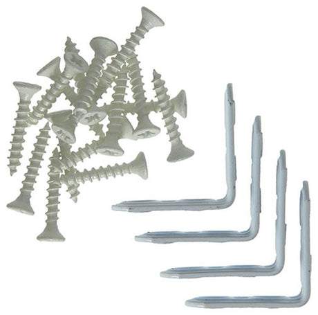 Mack 1013793 - 4 geplooide winkelhaken wit gelakt 30x30mm | 10 stuks