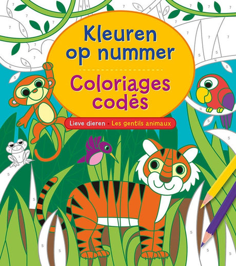 Deltas kleuren op nummer - lieve dieren les gentils animaux - coloriages codés