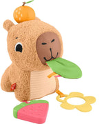 Fisher-price snackende capibara knuffel - zintuiglijk speelgoed met bijtring en rammelaar