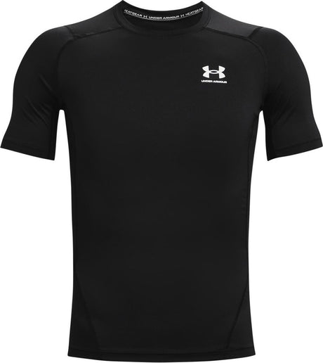 Under armour ua hg armour comp ss-blk heren sportshirt - zwart - wit