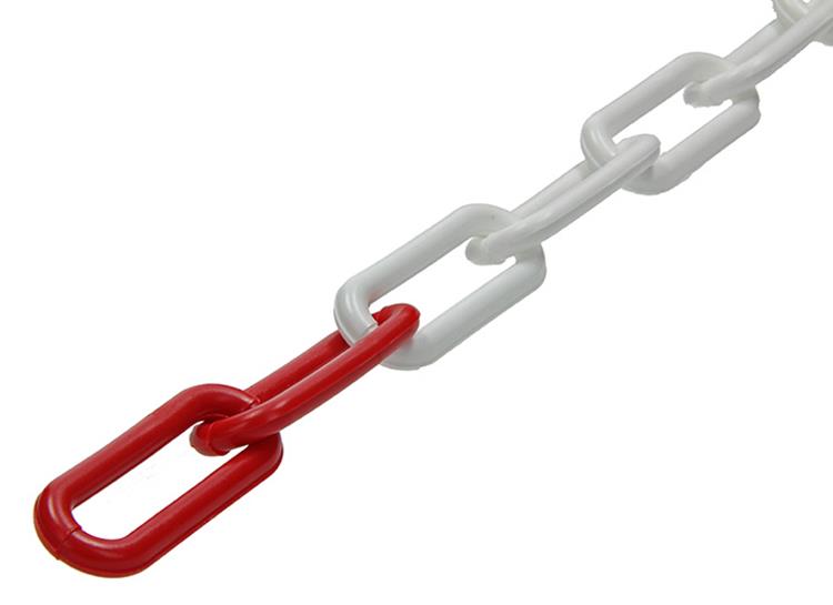1013674 - kunststof ketting rood wit ø 6mm l 40mm 30m | 30 stuks