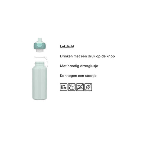 Mepal pop-up drinkfles campus - 400 ml - sluit goed af - drinkbeker voor kinderen - cool pink