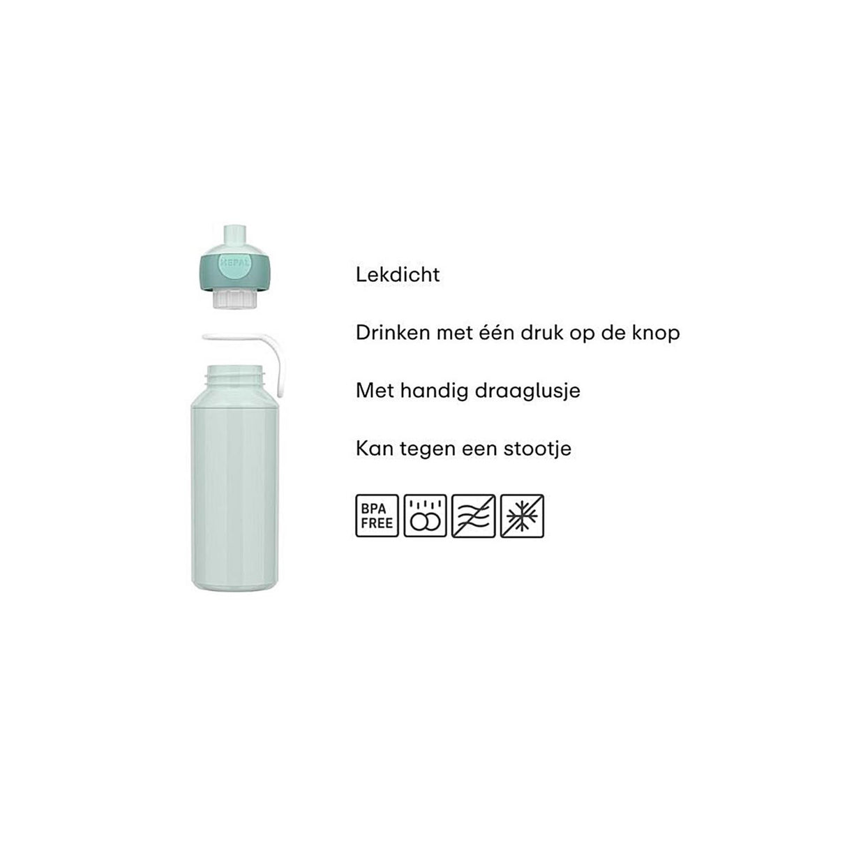 Mepal pop-up drinkfles campus little dutch - 400 ml - sluit goed af - drinkbeker voor kinderen - forest friends