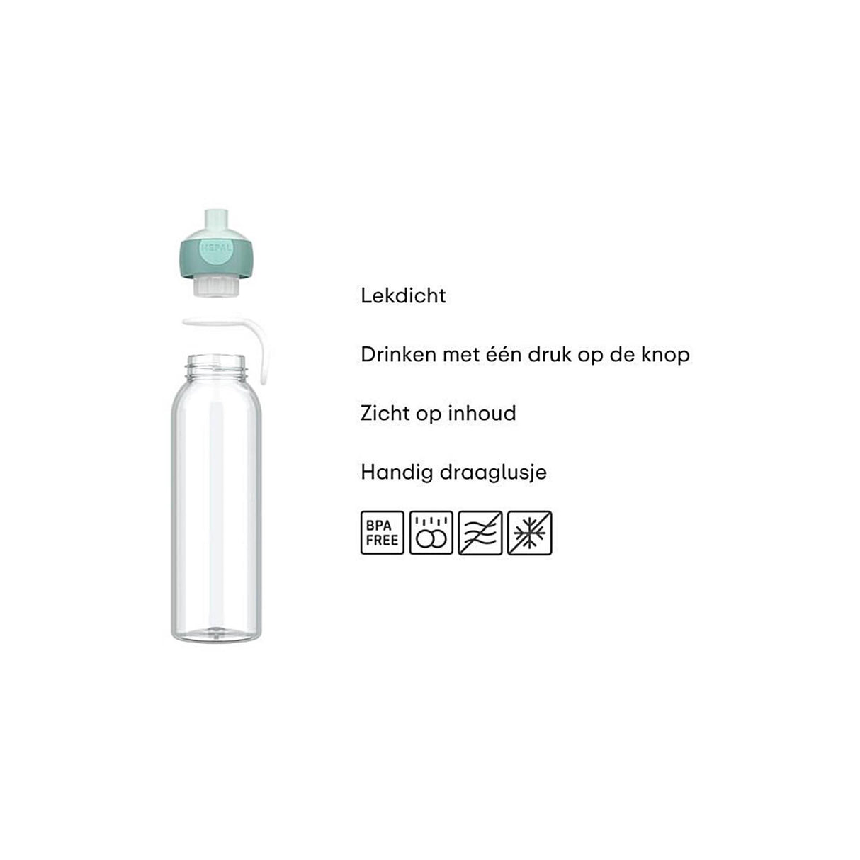 Mepal waterfles pop-up campus 500ml - cool pink