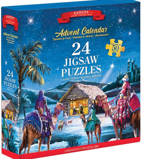 Eurographics - adventskalender, kerststal [advent calendar, nativity] - macneil studio - 24×50 stukjes 12,5×12,5cm (b×h) - adventskalender