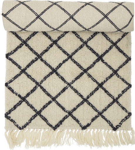 Bloomingville - warda vloerkleed - beige - wol