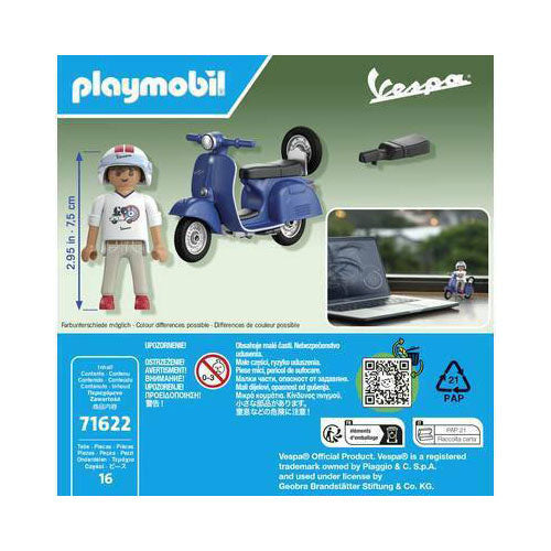 Playmobil 1969 vespa 150 sprint veloce blauw - 71623