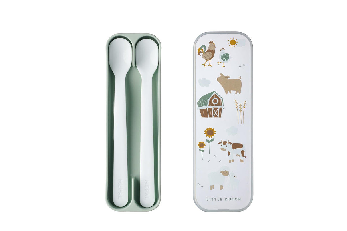 Mepal set babylepel mio 2 stuks - little farm 14,5cm
