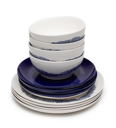 Serax - ottolenghi feast - serviesset - wit blauw - 12 stuks
