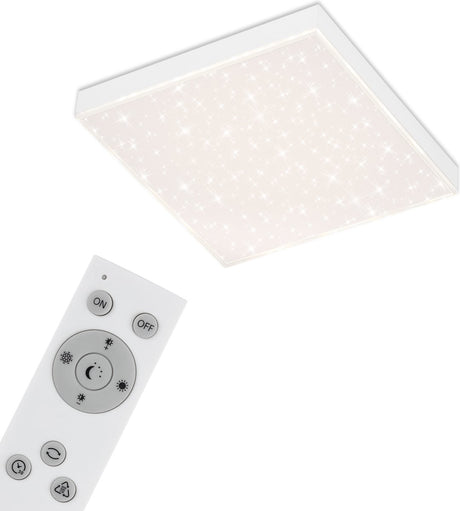 Briloner - plafonniére - plafondlamp dimbaar - met lichtrand -sterrendecoratie - incl. afstandsbediening - kleurtemperatuurregeling -15 watt -1.600 lumen - wit