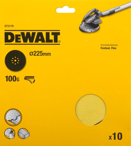 Dewalt dt3179-qz - schuurschijven - k100 - 225mm - 9 gaten