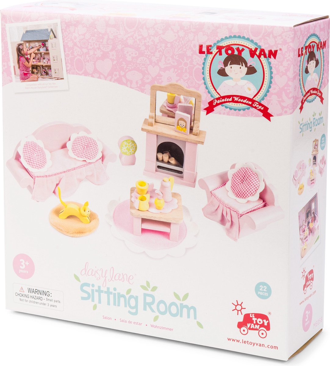 Le toy van poppenhuismeubels daisylane woonkamer - hout