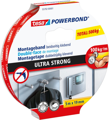 Tesa dubbelzijdige montagetape powerbond ultra strong voor permanente bevestiging – 5 m