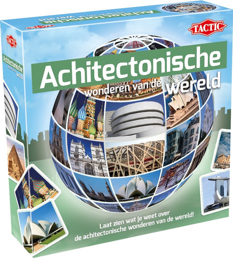Tactic architectonische wonderen van de wereld – kaartspel – quizspel – iconische bouwwerken en wereldarchitectuur – kennis en ontdekking – van de wereld serie – 2 of meer spelers – vanaf 12 jaar