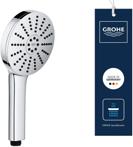 Grohe vitalio joy+ 120 handdouche - 3 straalsoorten - aquabooster - waterbesparend (7 l min) - chroom