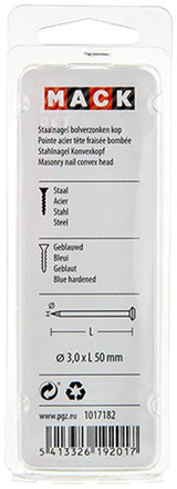 Mack 1017182 - staalnagel bvk staal geblauwd 45 gr 3,0 x 50 mm | 10 stuks