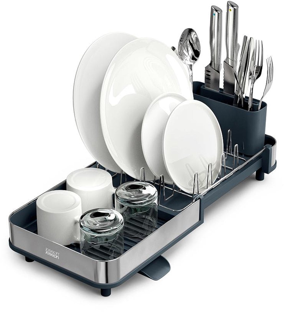 Joseph joseph extend™ slim steel compact uitschuifbaar afdruikrek (grey)