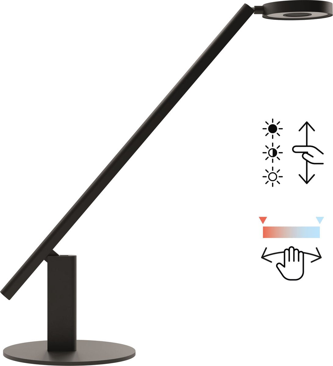 Luctra® lite radial base - led-tafellamp - biologisch effectief licht - innovatieve gebarenbediening - ergonomisch