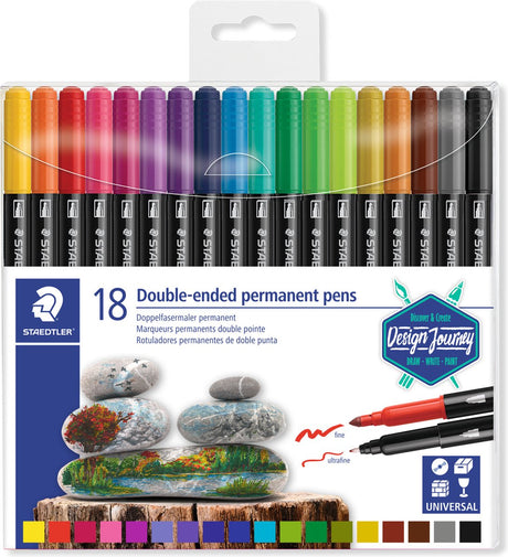 Staedtler design journey - permanente stift dubbele punt - set 18 st