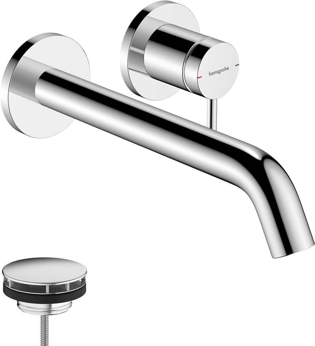 Hansgrohe tecturis s - inbouw wastafelkraan - voor wandmontage - ééngreeps bediening - 22,5 cm uitloop - chroom