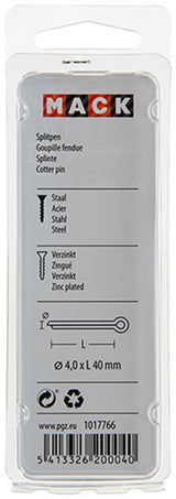 Mack 1017766 - splitpen staal verzinkt 10 st 4,0 x 40 mm | 10 stuks