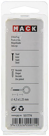 Mack 1017774 - schroefoog staal verzinkt 7 st 4,5 x 25 mm | 10 stuks