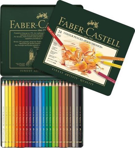Faber-castell kleurpotloden - polychromos - 24 stuks in blik - fc-110024