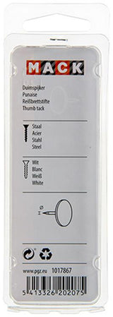 Mack 1017867 - duimspijker staal wit 60 st | 10 stuks