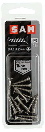 Mack 1019740 - spaanplaatschroef vz kop rvs 15 st 4,0 x 25 mm | 10 stuks