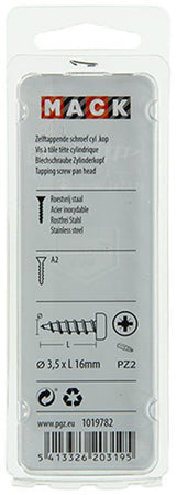 Mack 1019782 - zelftappende schroef cyl.kop a2 13 st 3,5 x 16 mm | 10 stuks