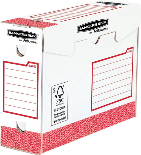 Bankers box basic archiefdozen 100mm 9,5 x 24,5 x 33 cm, rood, 20 stuks